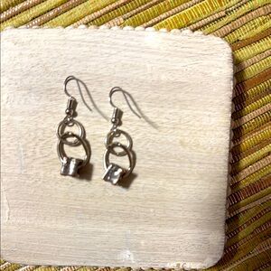 168.  Hand-Crafted Unique Repurposed Silver Dangle Earrings